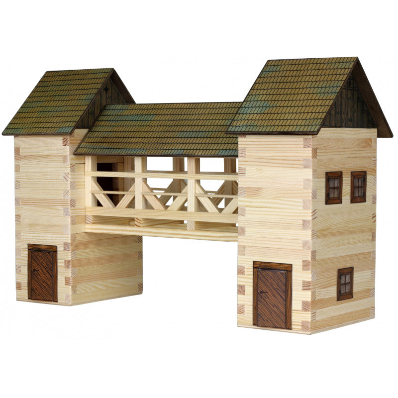 Set constructie arhitectura Pod, 259 piese din lemn, Walachia